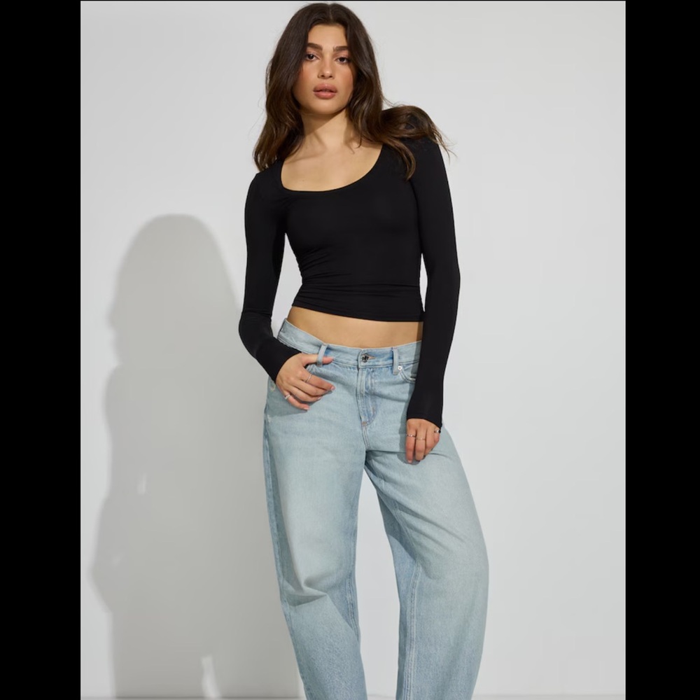 Garage - Smooth Scoop Neck Long Sleeve Top